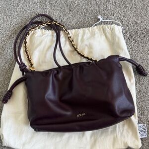 Loewe Rich Eggplant Color Leather Shoulder/ Crossbody Bag